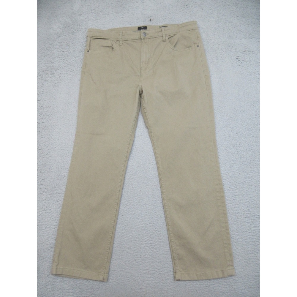 C&A Khaki Chino Pants Men 40x32 Tan Stretch Straight Leg Casual Preppy Trousers